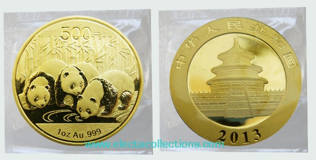 China - Gold coin BU 1 oz, Panda, 2013