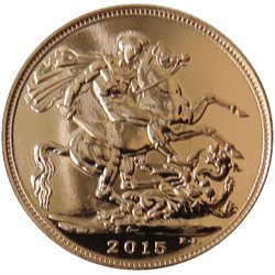 Regno Unito - Elizabeth II, Gold Sovereign BU, 2015