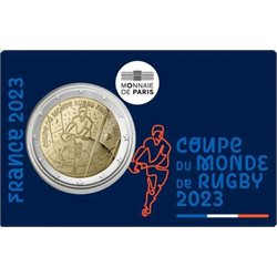 France - 2 Euro, Coupe du Monde de Rugby, 2023 (coin card)