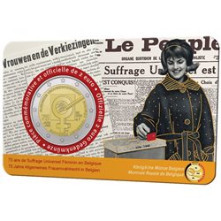Βέλγιο – 2 Ευρώ, Δικαίωμα ψήφου των γυναικών, 2023 (coin card FR)