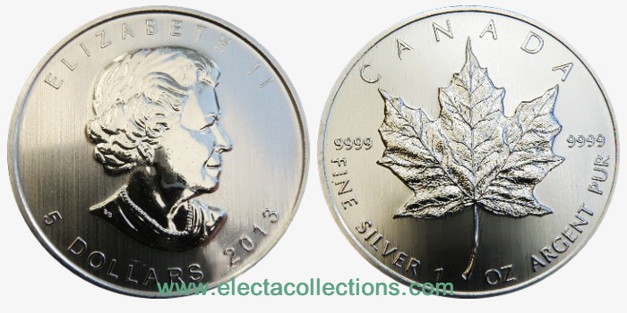 Canada Silver Coin Bu 1 Oz Maple Leaf 13