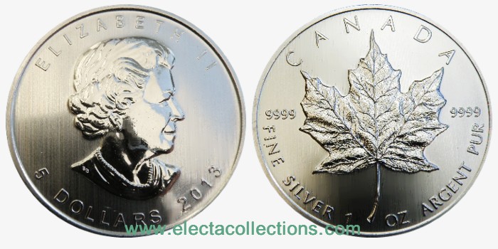 Canada Silver Coin Bu 1 Oz Maple Leaf 13