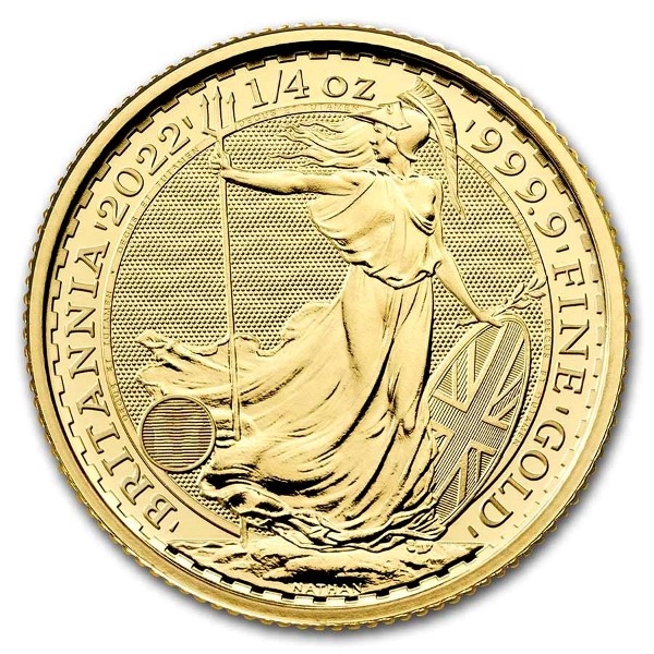 Gran Bretana - Moneda de oro BU 1/4 oz, Britannia, 2022