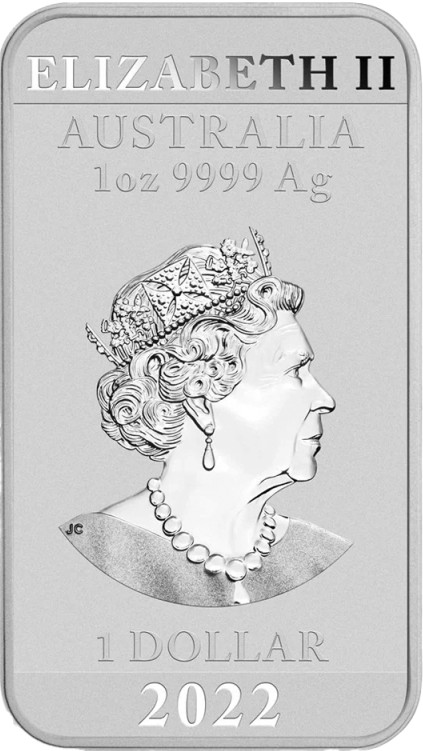 Australia - Silver coin BU 1 oz, Dragon rectangular, 2022