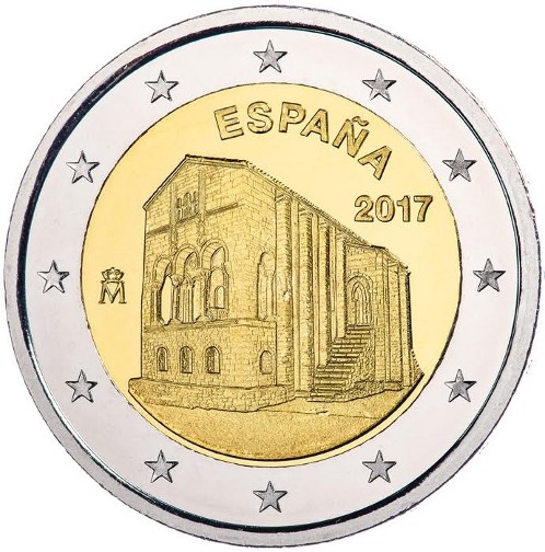 Spagna - 2 Euro,  Santa Maria Del Naranco, Oviedo, 2017