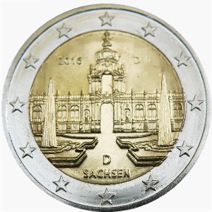 Alemania - 2 € Zwinger en Dresde Sajonia, 2016