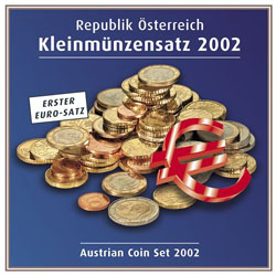 Österreich - Euromünzen, Original Kursmünzensatz BU 2002