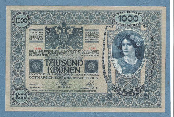 Österreich-Ungarn - 1000 Kronen red seal, Wien 1902
