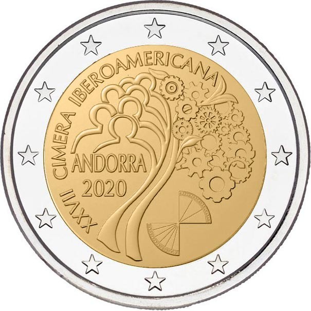 Andorre -  2 Euro, Sommet ibéro-américain, 2020