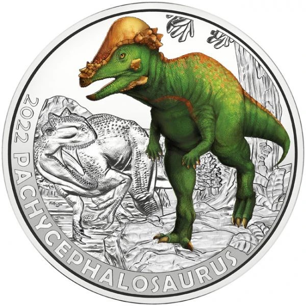 Austria -3 Euro, Pachycephalosaurus, 2022