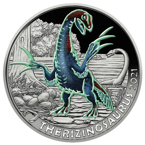 Osterreich - 3-Euro, Therizinosaurus, 2021