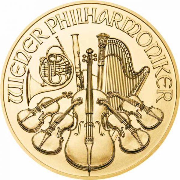 Austria - 25 Euro, Philharmonic gold 1/4 oz, 2021 (in case)