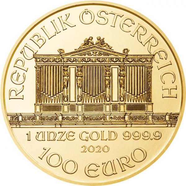 Austria - 100 Euro, Vienna Philharmonic gold 1 oz, BU 2020