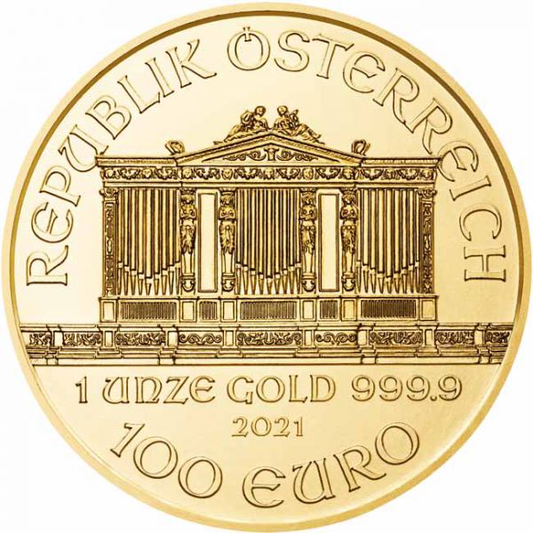 Austria - 100 Euro, Vienna Philharmonic 1 oz, BU 2021