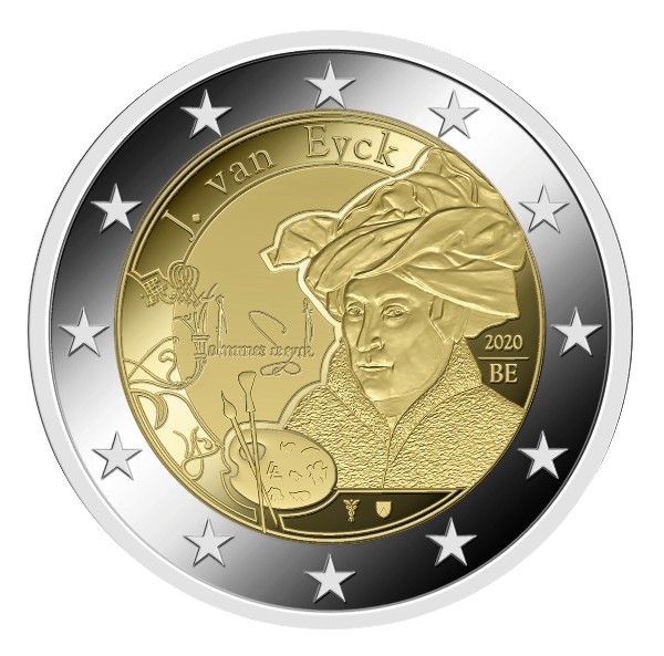 Belgique - 2 Euro, Jan van Eyck, 2020 (coin card)