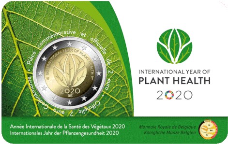 Belgique - 2 Euro, Year of Plant Health, 2020 (coin card)