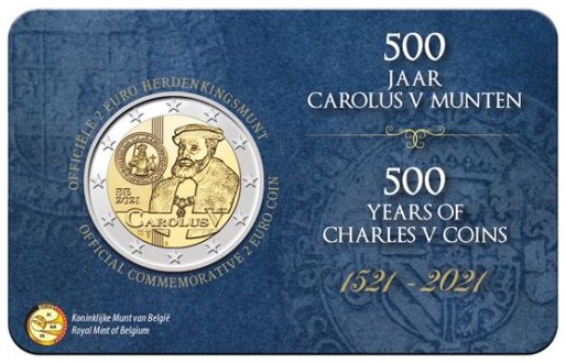 Belgio - 2 Euro, emperor Charles V (Carolus V), 2021 (NL)