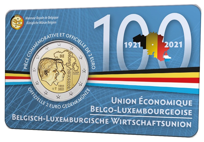 Belgien - 2 euro, Belgium-Luxembourg Union, 2021 (card)