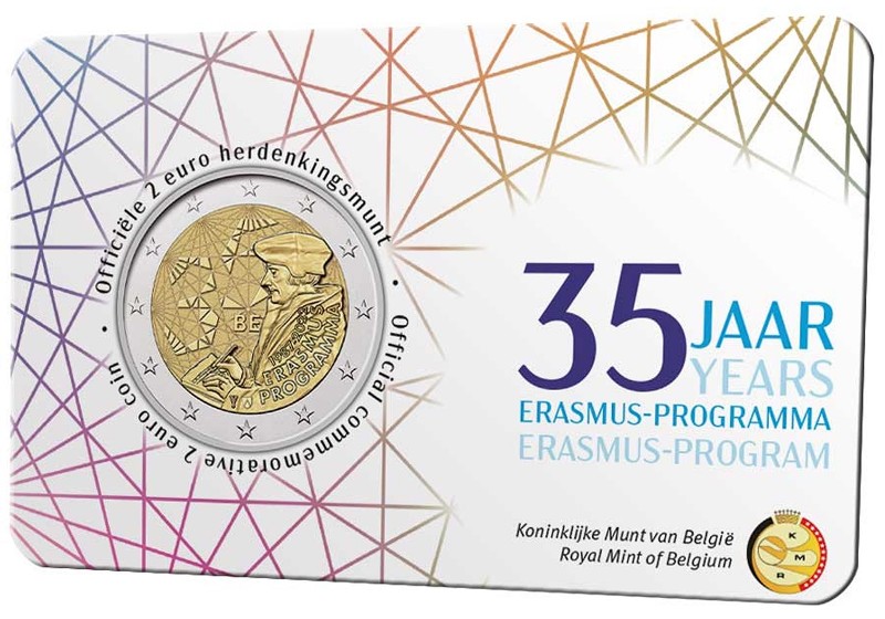 Belgien – 2 Euro, ERASMUS PROGRAMME, 2022 (coin card)