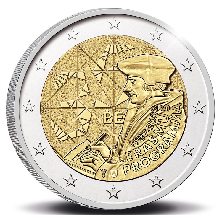 Belgio - 2 Euro, ERASMUS PROGRAMME, 2022 (coin card NL)