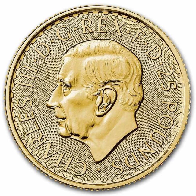 Μεγάλη Βρεταννία - Χρυσό νόμισμα Britannia 1/4 oz Κάρολος, 2023