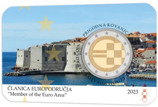 Croacia - 2 euro, Member of the euro area, 2023 (card)