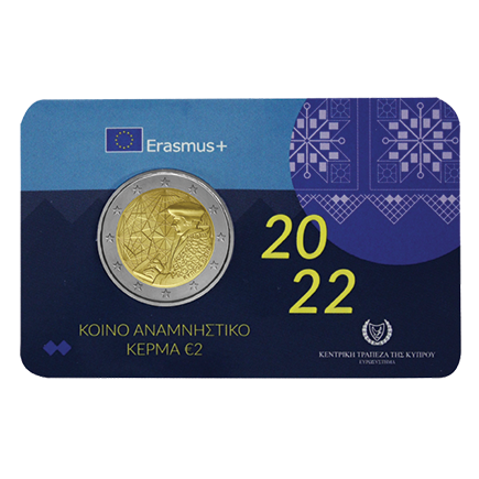 Chypre - 2 Euro, ERASMUS PROGRAMME, 2022 (coin card)