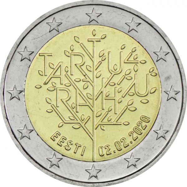 Estonia - 2 Euro, Tartu Peace Treaty, 2020 (unc)