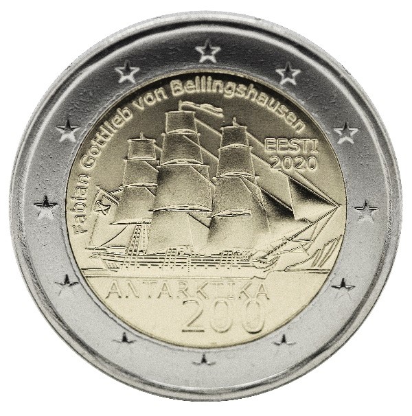 Estonia – 2 Euro, Antarctic Expedition, 2020 (coin card)