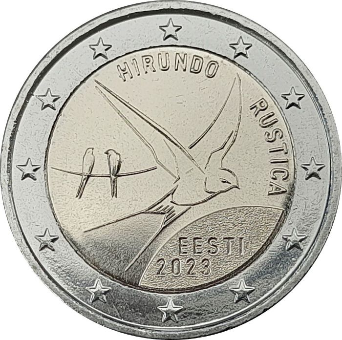 Estonie - 2 Euro, National bird, The Barn Swallow, 2023