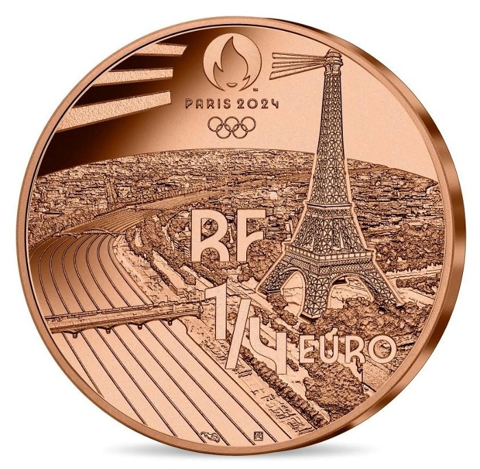 Frankreich - 0,25 Euro Cu-Ni-Al, Swimming, 2021