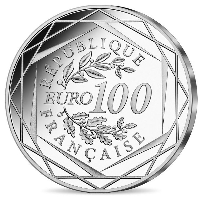 Francia - 100 Euro di plata, 20 YEARS OF THE EURO, 2022