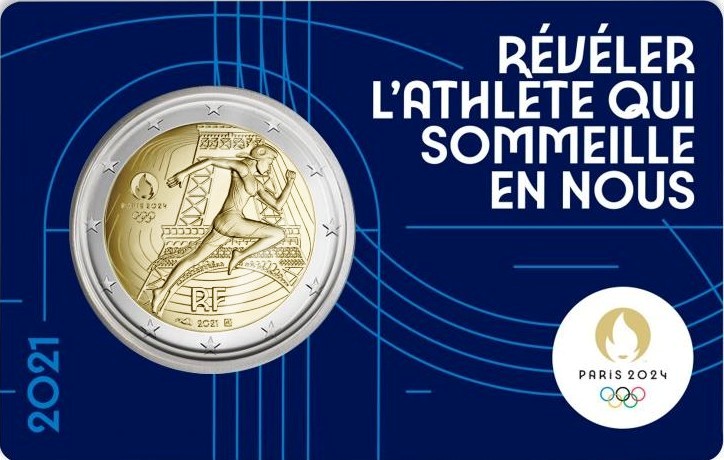 Francia - 2 Euro, Paris Olympic Games, 2021 (coin card 1/5)