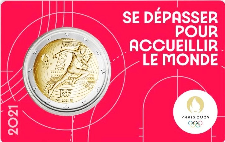 Γαλλία - 2 Ευρώ, Ολυμπιακοί Αγώνες Παρίσι, 2021 (coin card 2/5)
