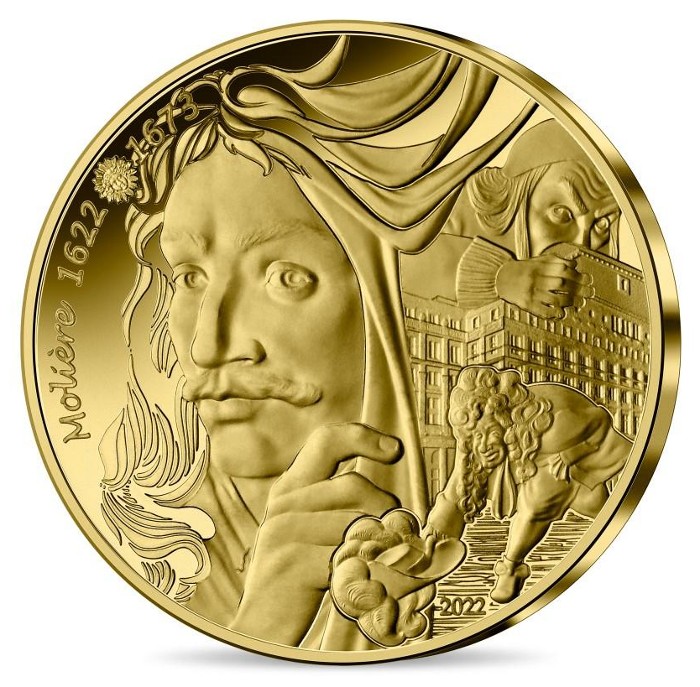Frankreich - 50 Euro Goldmunze proof, Moliere, 2022
