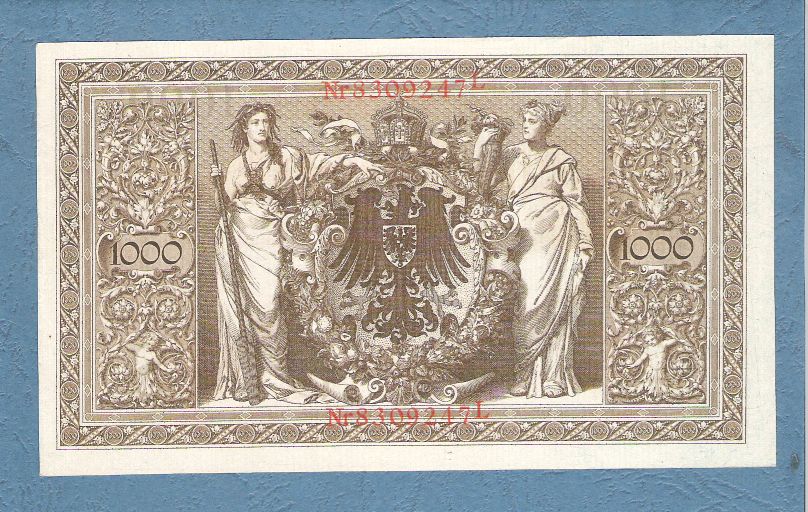 Γερμανία - 1000 Marks (red seals), Berlin 1910 (AU)