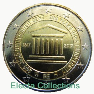 Belgium – 2 Euro, Univ. of Ghent, 2017 (coin card)