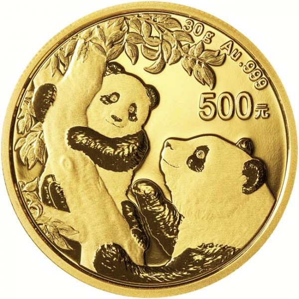 China - Moneda de oro BU 30g, Panda, 2021 (Sealed)