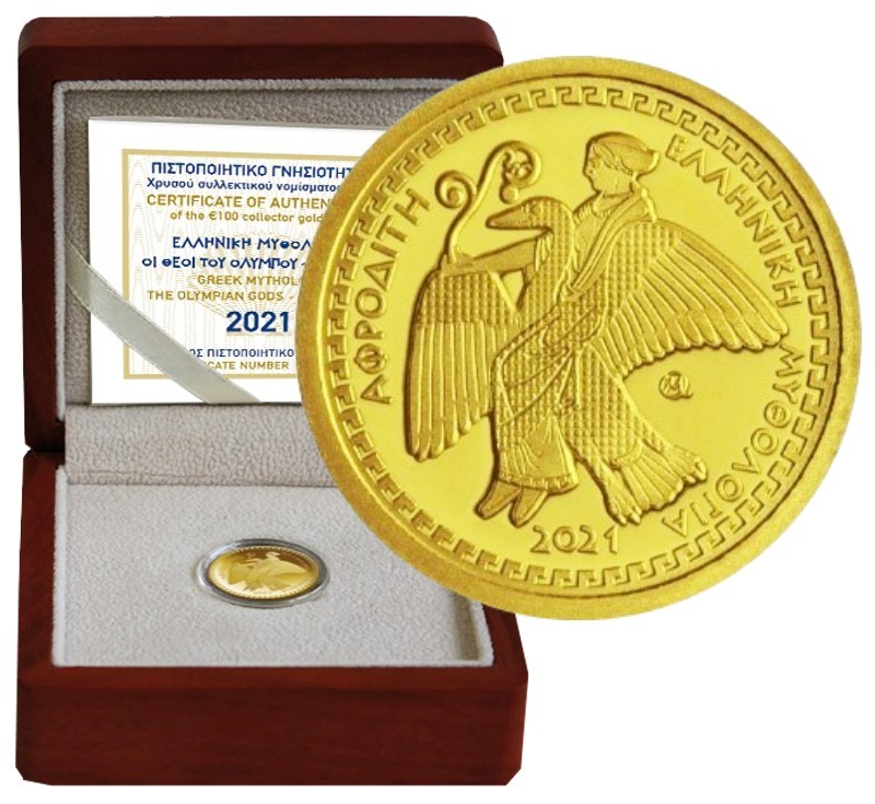 Grecia - 100 euros oro, OLYMPIAN GODDESS APHRODITE, 2021