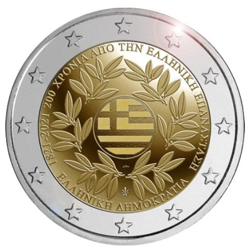 Grece - 2 Euro, 200 YEARS GREEK REVOLUTION, 2021 (BU)