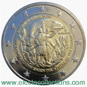 Greece – 2 Euro, union of Crete with Greece, 2013 (BU in caps)