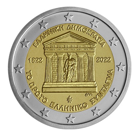 Greece – 2 Euro, THE FIRST GREEK CONSTITUTION, 2022 (proof)