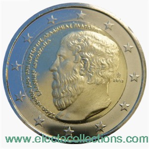 Grecia - 2 Euro,  Accademia di Platone, 2013 (coin card)