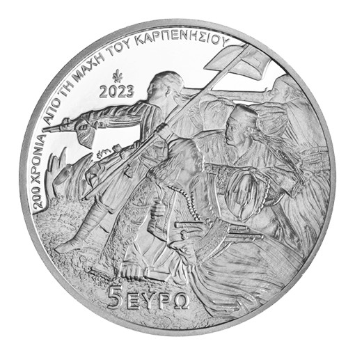 Greece – 5 Euro silver, THE BATTLE OF KARPENISI, 2023