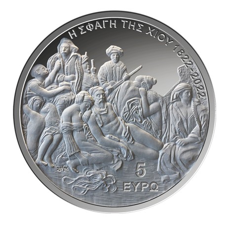 Greece – 5 Euro silver, THE CHIOS MASSACRE, 2022