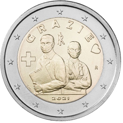 Italia - 2 Euro, Operatori sanitari, 2021 (bag of 25)