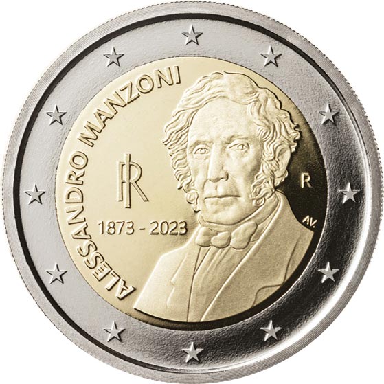 Italie - 2 Euro, Alessandro Manzoni, 2023 (BU in capsule)