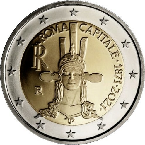 Italien - 2 Euro, 150 Jahre Hauptstadt Rom, 2021 (unc)
