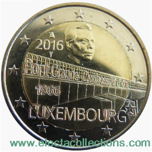 Luxembourg - 2 Euro, PONT CHARLOTTE, 2016 (unc)