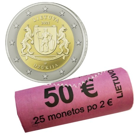 Lithuania - 2 Euro, DZUKIJA, 2021 (rolls)